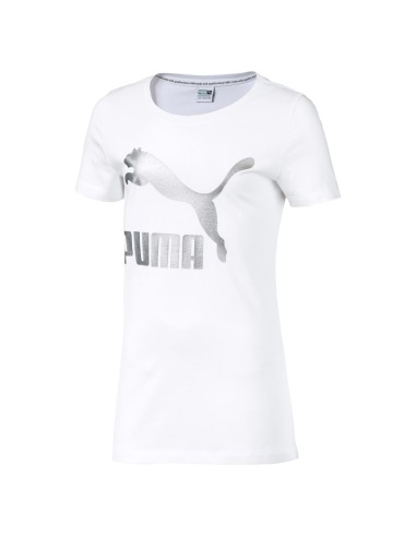 CLASSICS LOGO TEE G (blanco/plata) Camiseta Puma niña