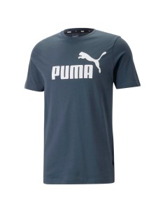 CAMISETA PUMA HOMBRE ESS LOGO TEE AZUL BLANCO